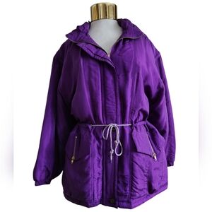 Vinda Vintage - Purple Silk Coat - Size M